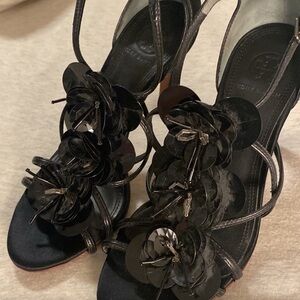 Tory Burch Black Strappy Heels